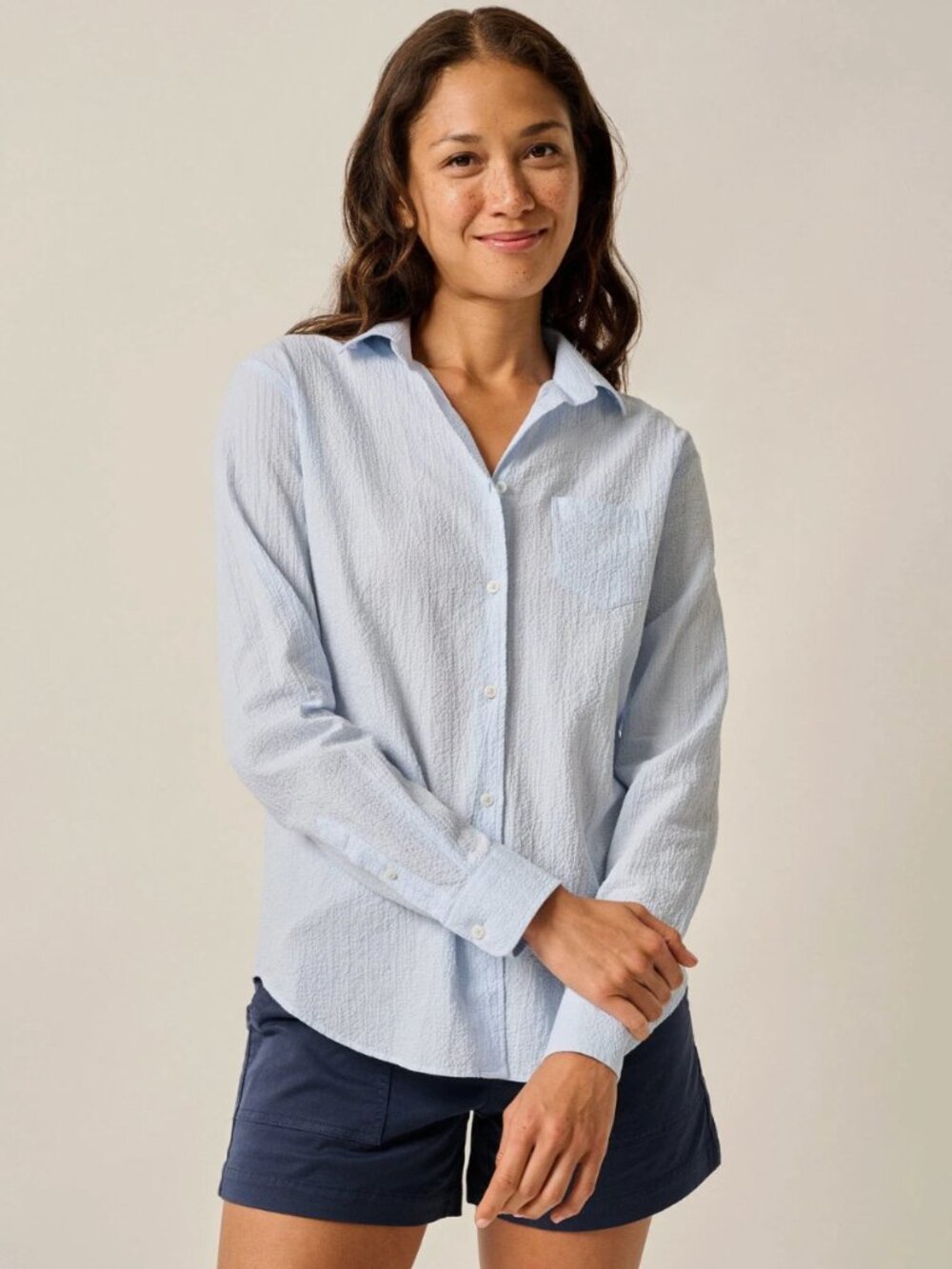 Johhnie-O Women's Marisa Stretch Cotton Button Down Shirt Size Small Blue NWT